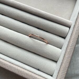 Elegant Rose Gold Ring with Diamond Accent